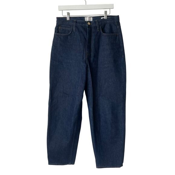 FRAME Le Italien Barrel Jean Cropped Size 31 Dark Wash - Picture 2 of 8